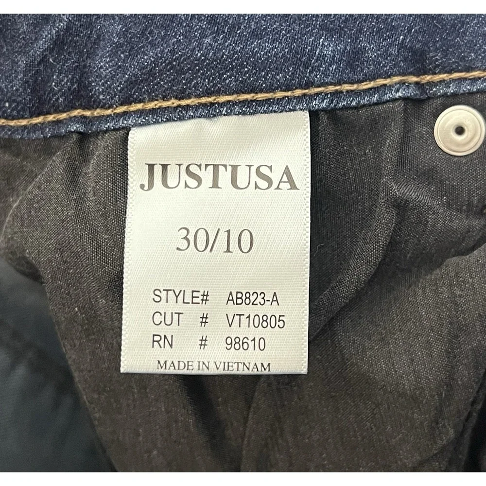 Just USA Mid Rise Skinny Jeans Womens Sz 30/10 Blue Dark Wash Distressed Stretch